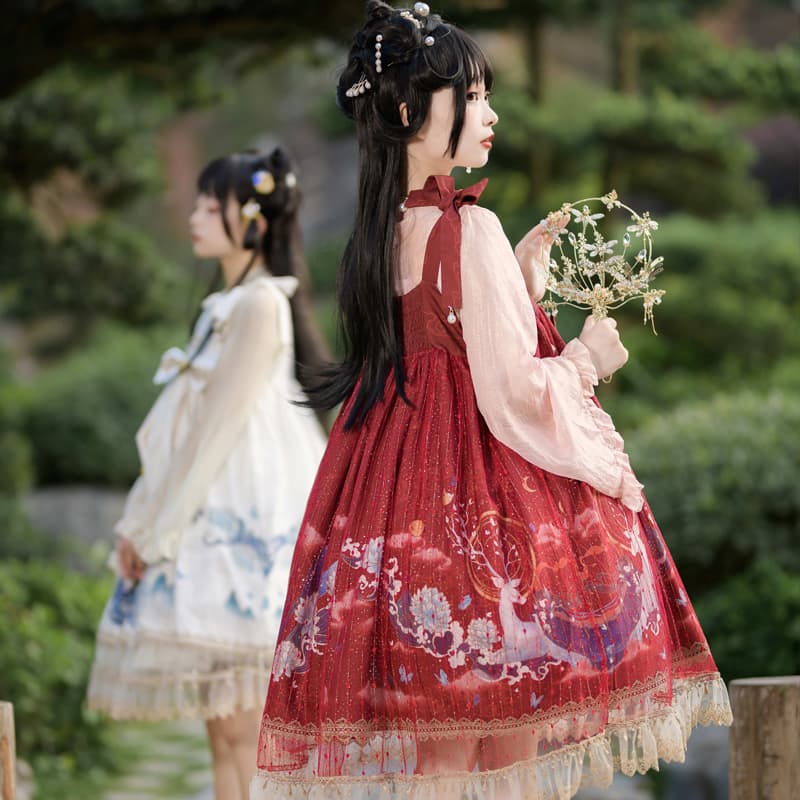 ロリータファッション【甘ロリータ】キノコクールチャイニーズスカート