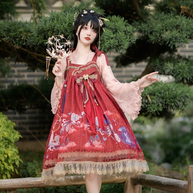 ロリータファッション【甘ロリータ】キノコクールチャイニーズスカート