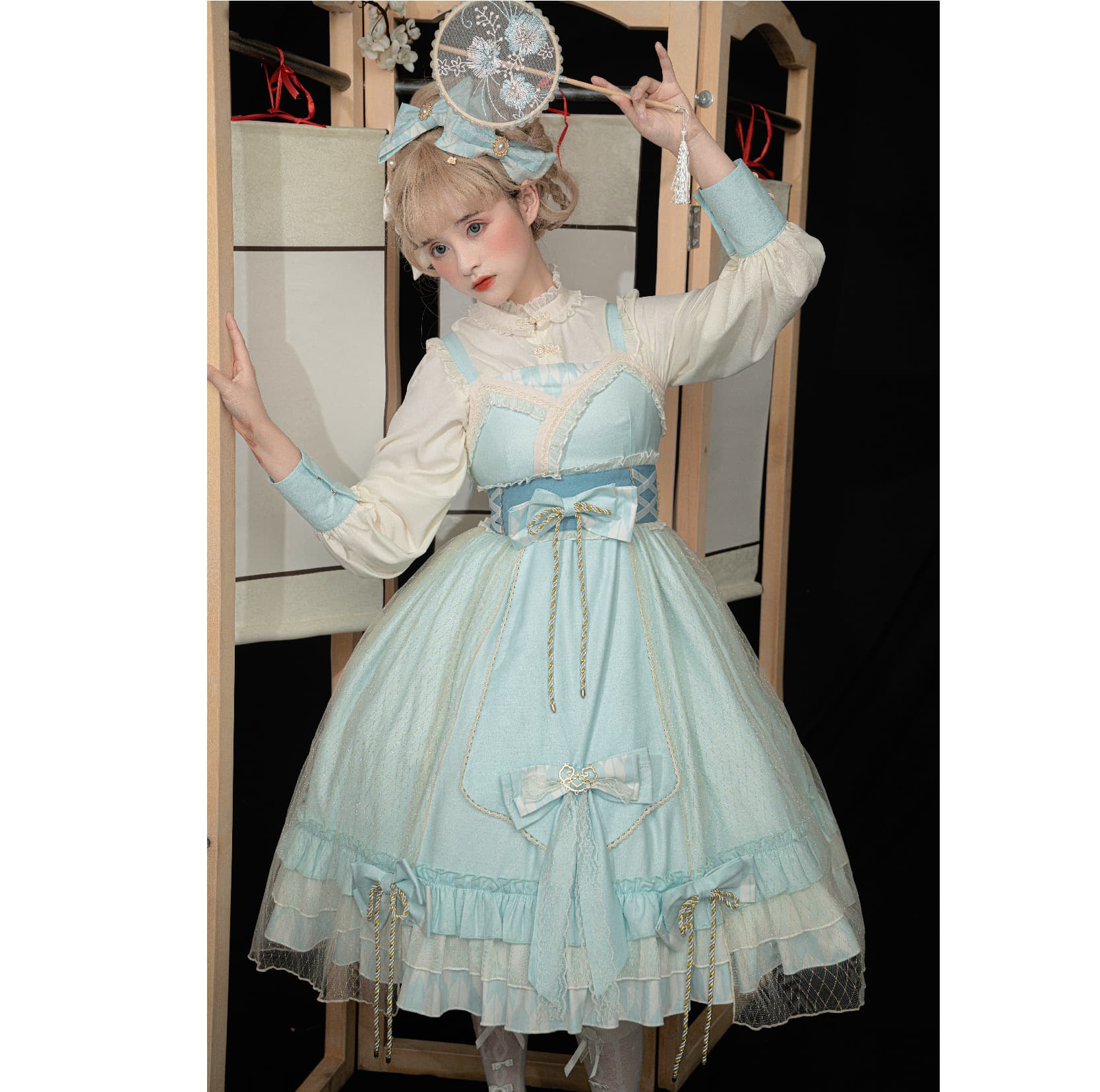 ロリータファッション【甘ロリータ】オリジナルスタイルチャイニーズドレス