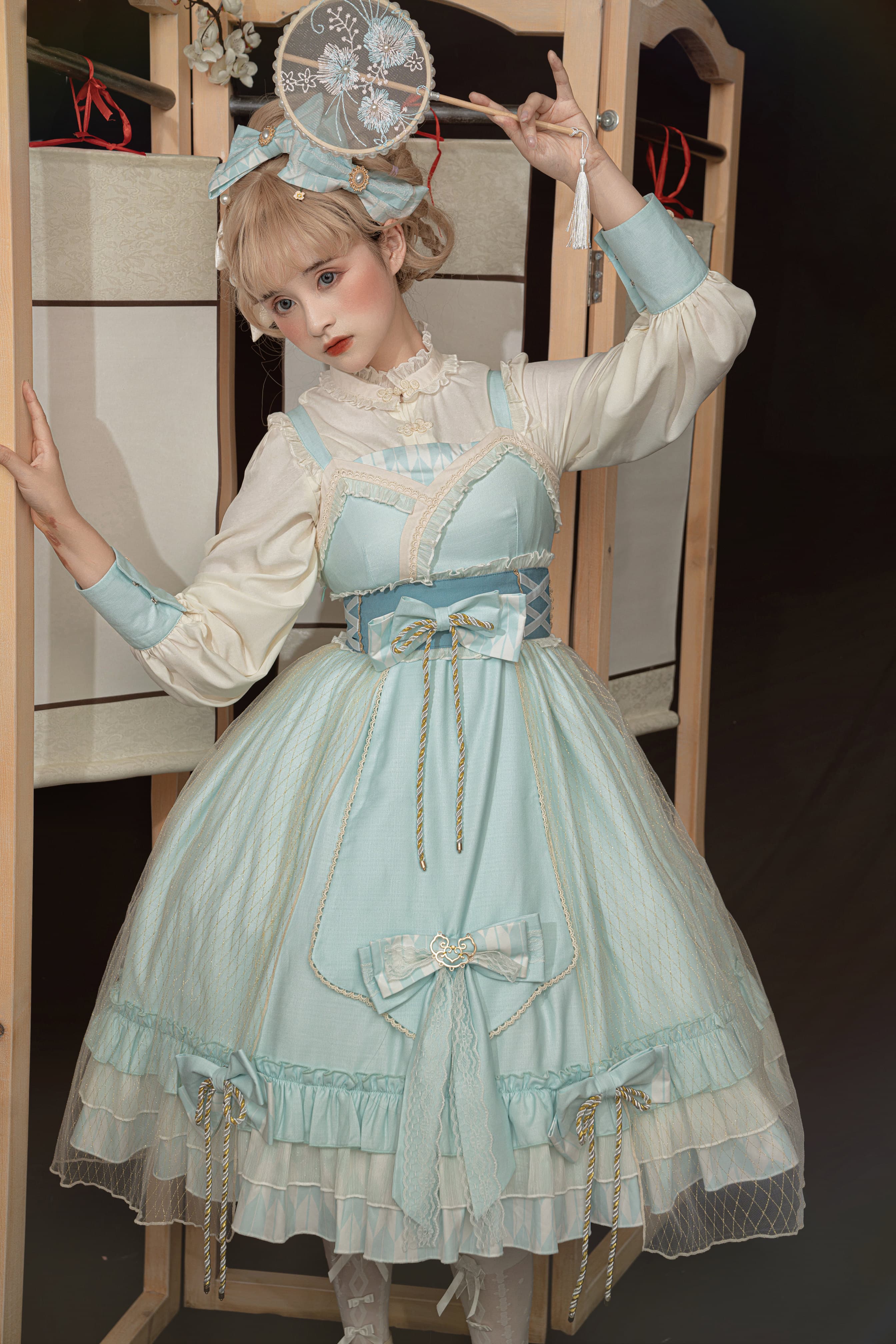 ロリータファッション【甘ロリータ】オリジナルスタイルチャイニーズドレス