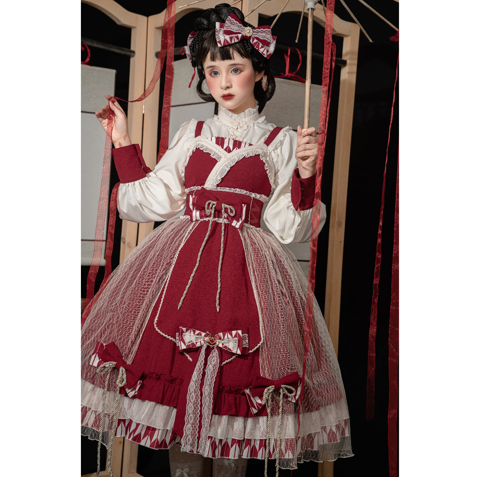 ロリータファッション【甘ロリータ】オリジナルスタイルチャイニーズドレス