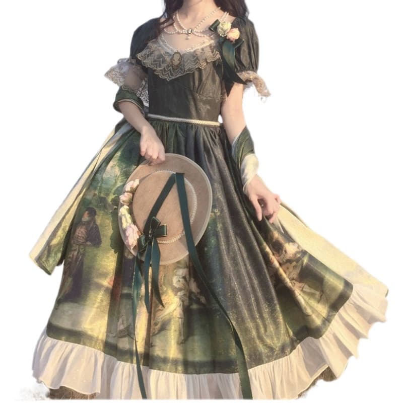 ロリータファッション 【クラシカルロリータ】ディズニーサマーエレガントドレス