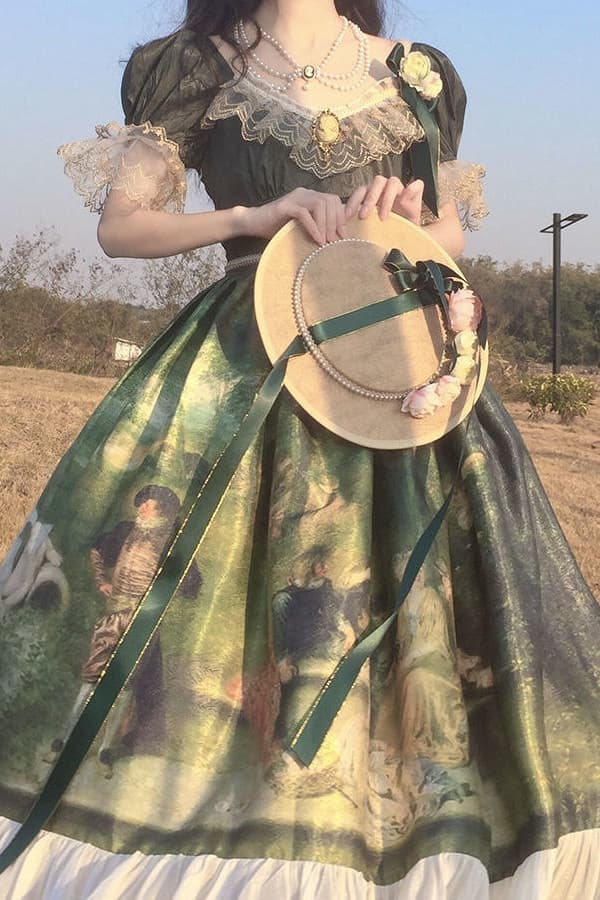 ロリータファッション 【クラシカルロリータ】ディズニーサマーエレガントドレス