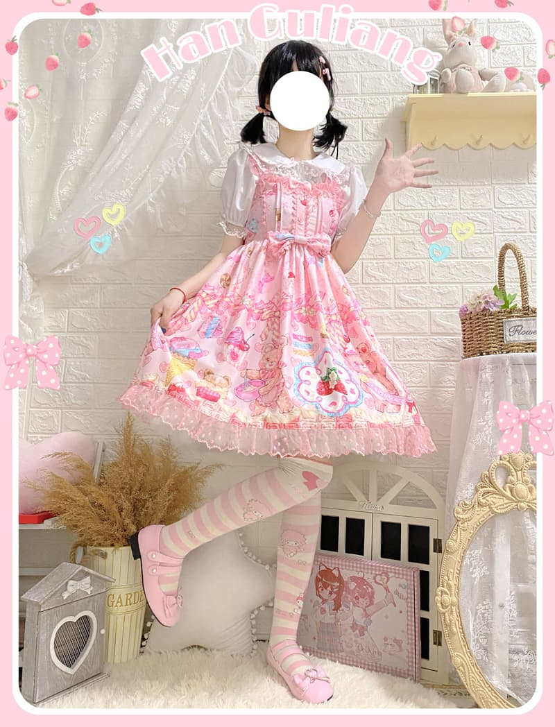 ロリータファッション【甘ロリータ】スイートソフトガールドレス