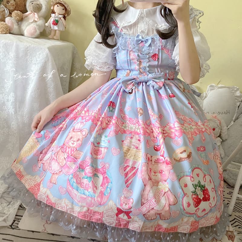 ロリータファッション【甘ロリータ】スイートソフトガールドレス