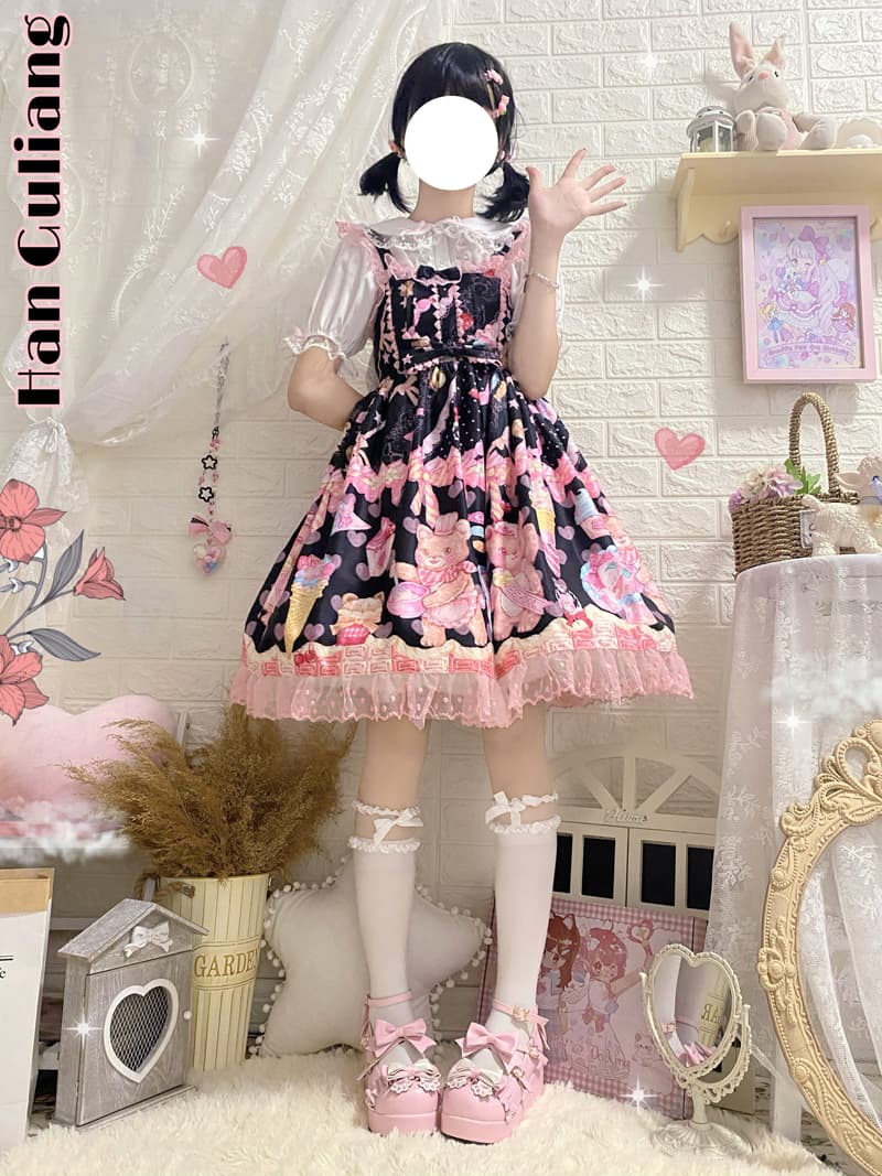 ロリータファッション【甘ロリータ】スイートソフトガールドレス