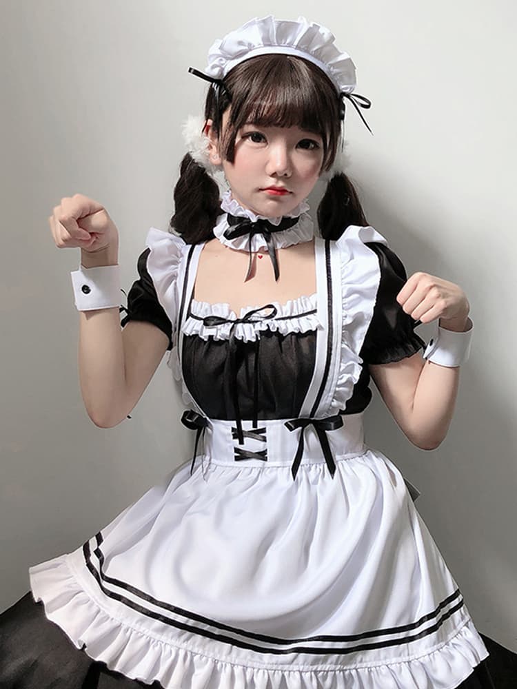 ロリータファッション 【クラシカルロリータ】ロリータメイドドレス
