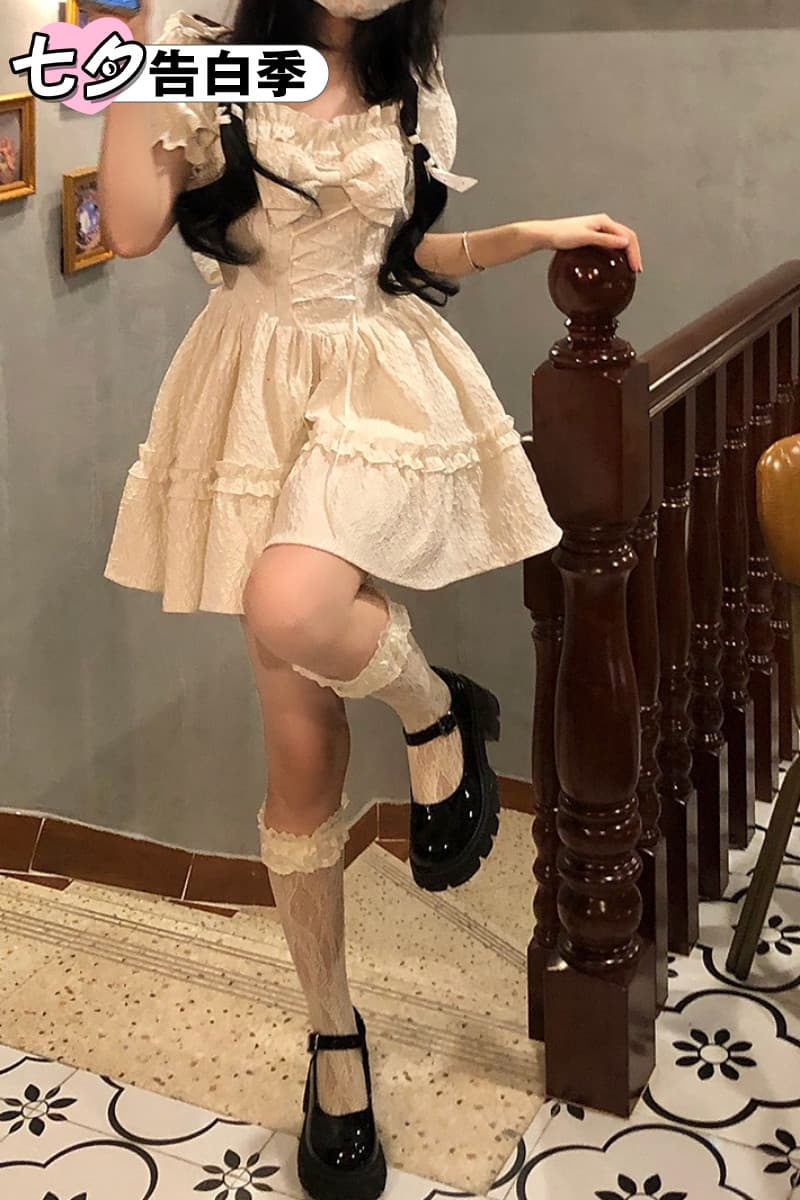 ロリータファッション【甘ロリータ】スイートホワイトミルクスカート