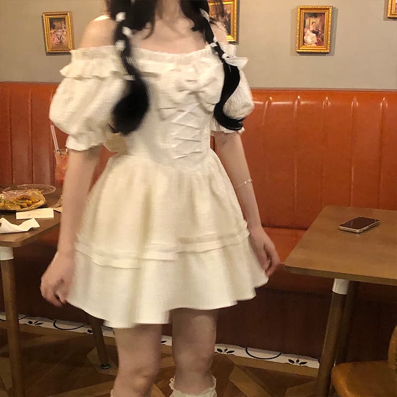 ロリータファッション【甘ロリータ】スイートホワイトミルクスカート