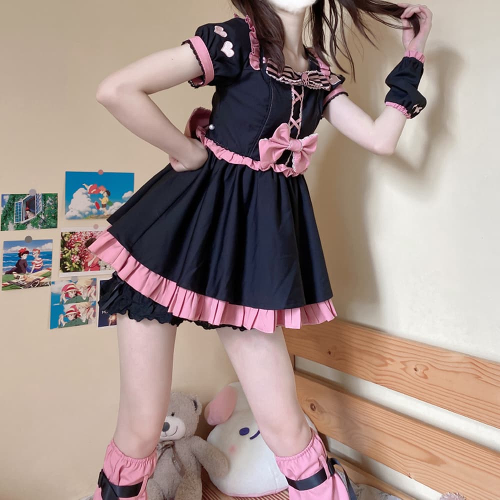 ロリータファッション【ゴスロリ】ホットガールショートスカート