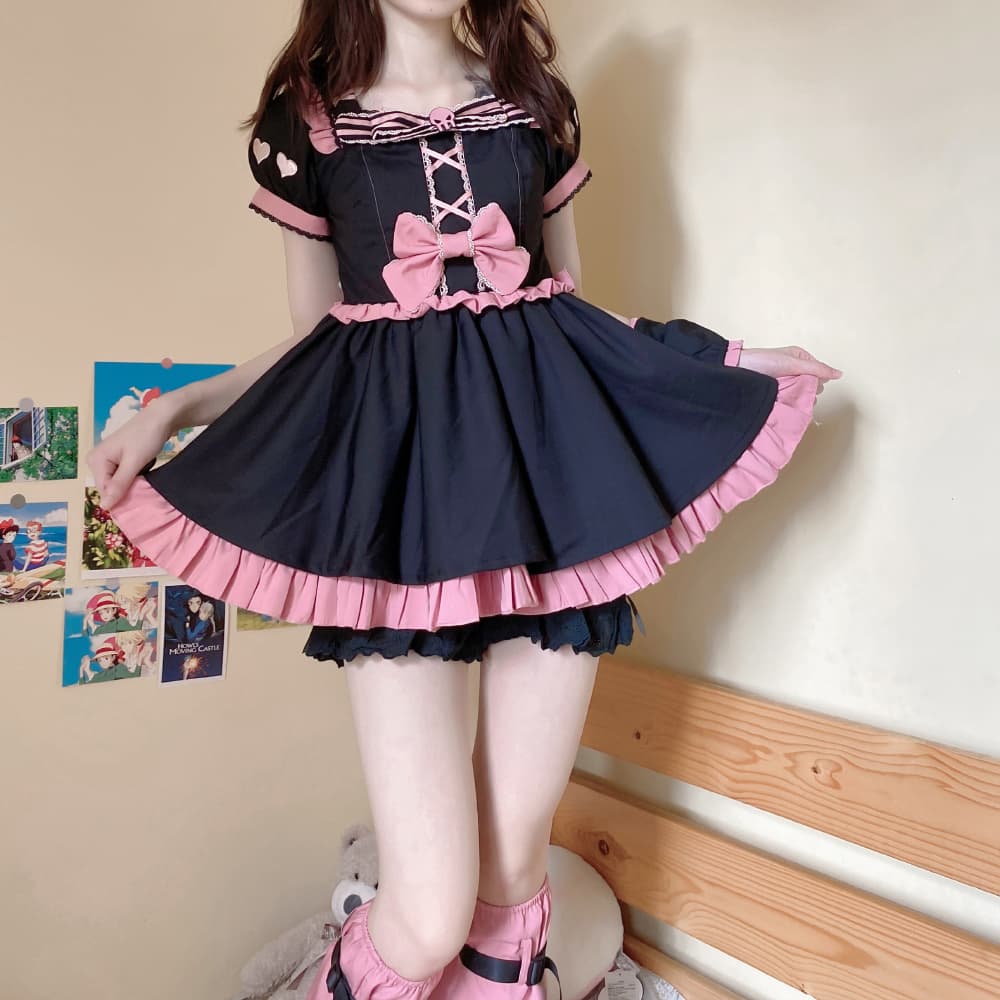 ロリータファッション【ゴスロリ】ホットガールショートスカート