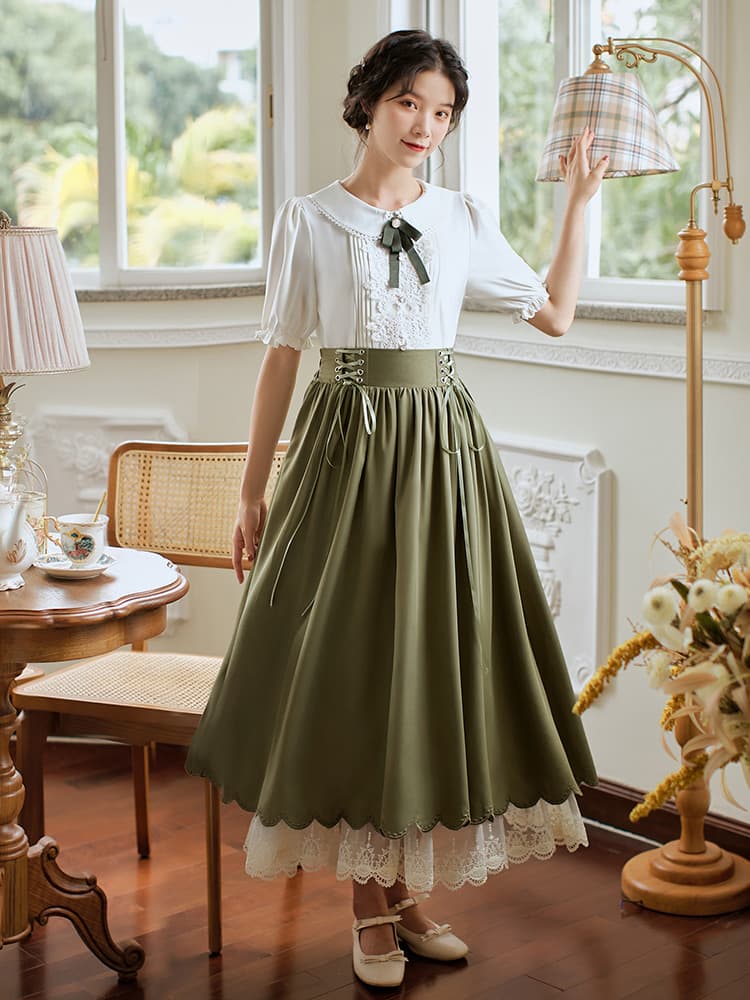 ロリータファッション 【クラシカルロリータ】レトロロングスカートドレス