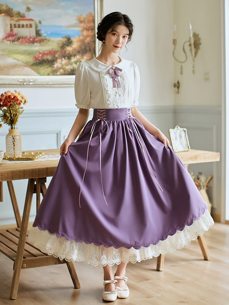 ロリータファッション 【クラシカルロリータ】レトロロングスカートドレス