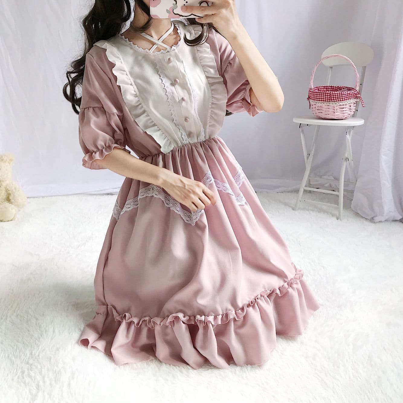 ロリータファッション【ゴスロリ】半袖女子学生ロリータ