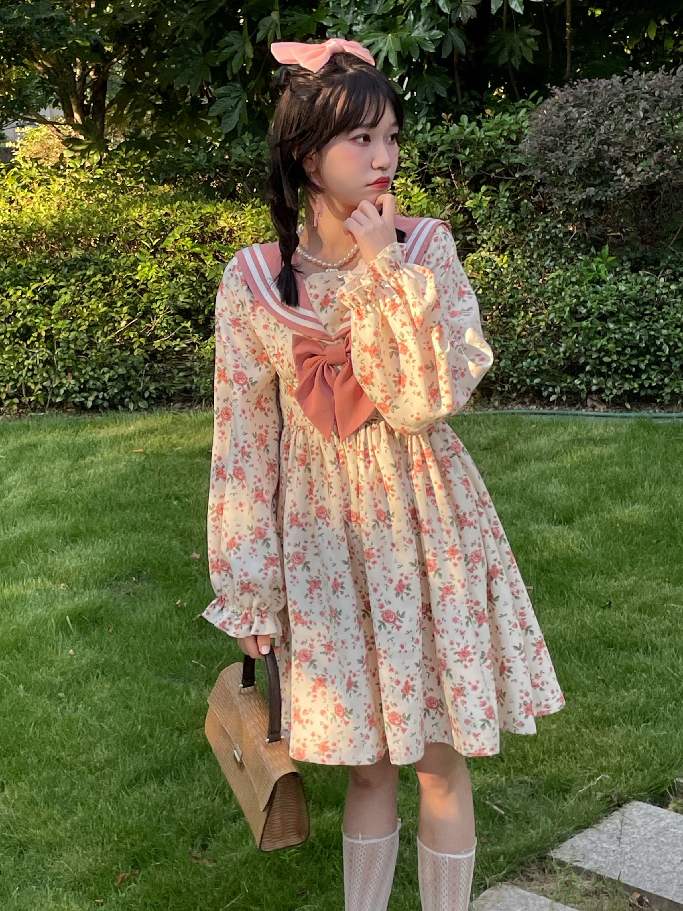 ロリータファッション【甘ロリータ】ネイビー森ガールロリータ