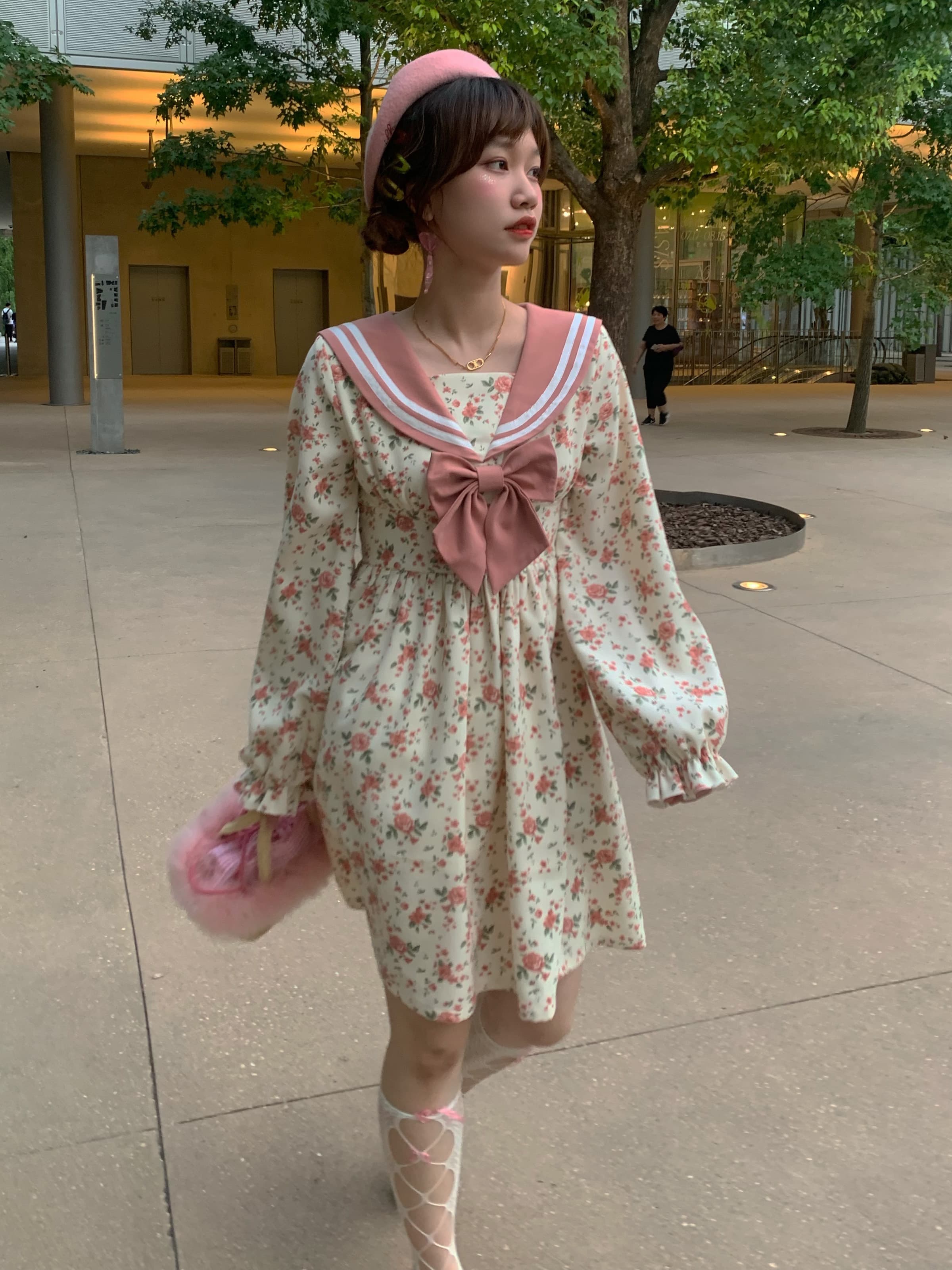 ロリータファッション【甘ロリータ】ネイビー森ガールロリータ