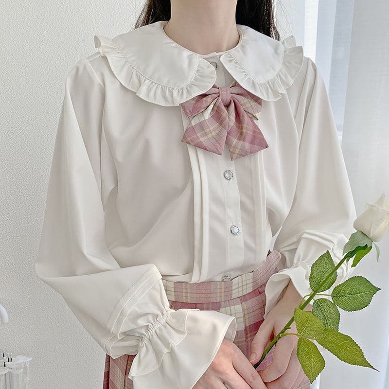 シフォンカビレースロリータ ファッションブラウス