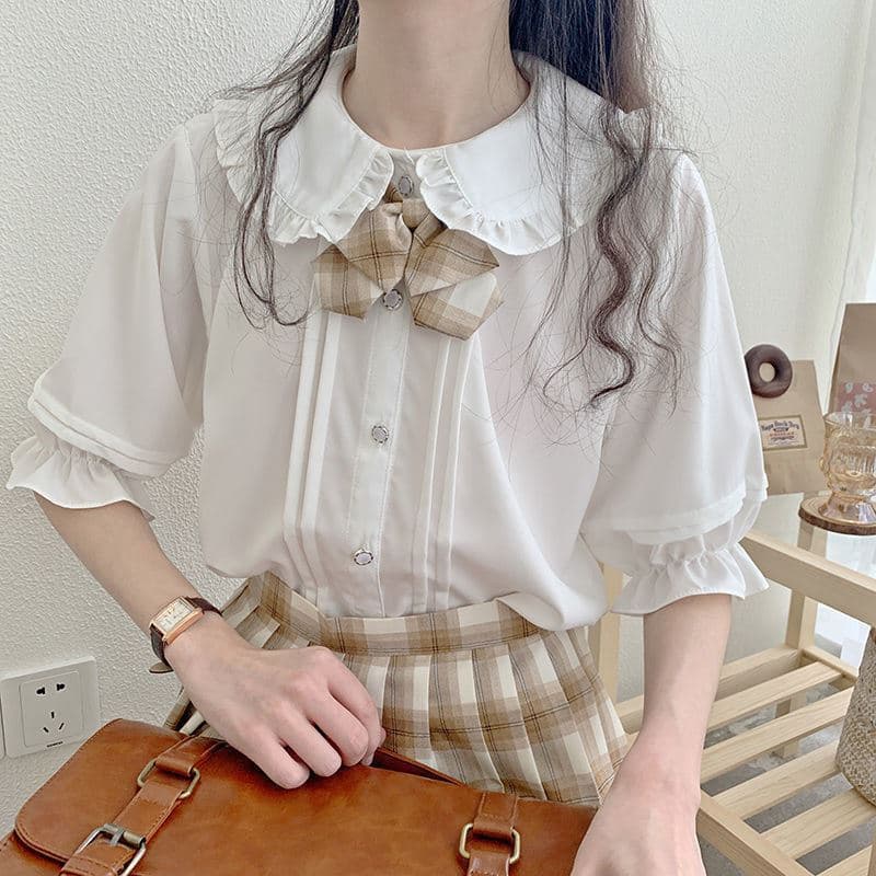 シフォンカビレースロリータ ファッションブラウス