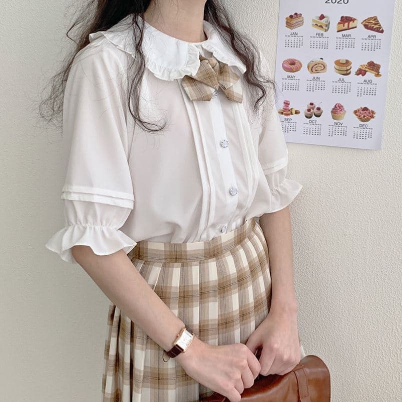 シフォンカビレースロリータ ファッションブラウス