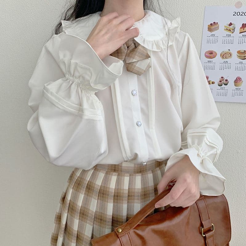 シフォンカビレースロリータ ファッションブラウス