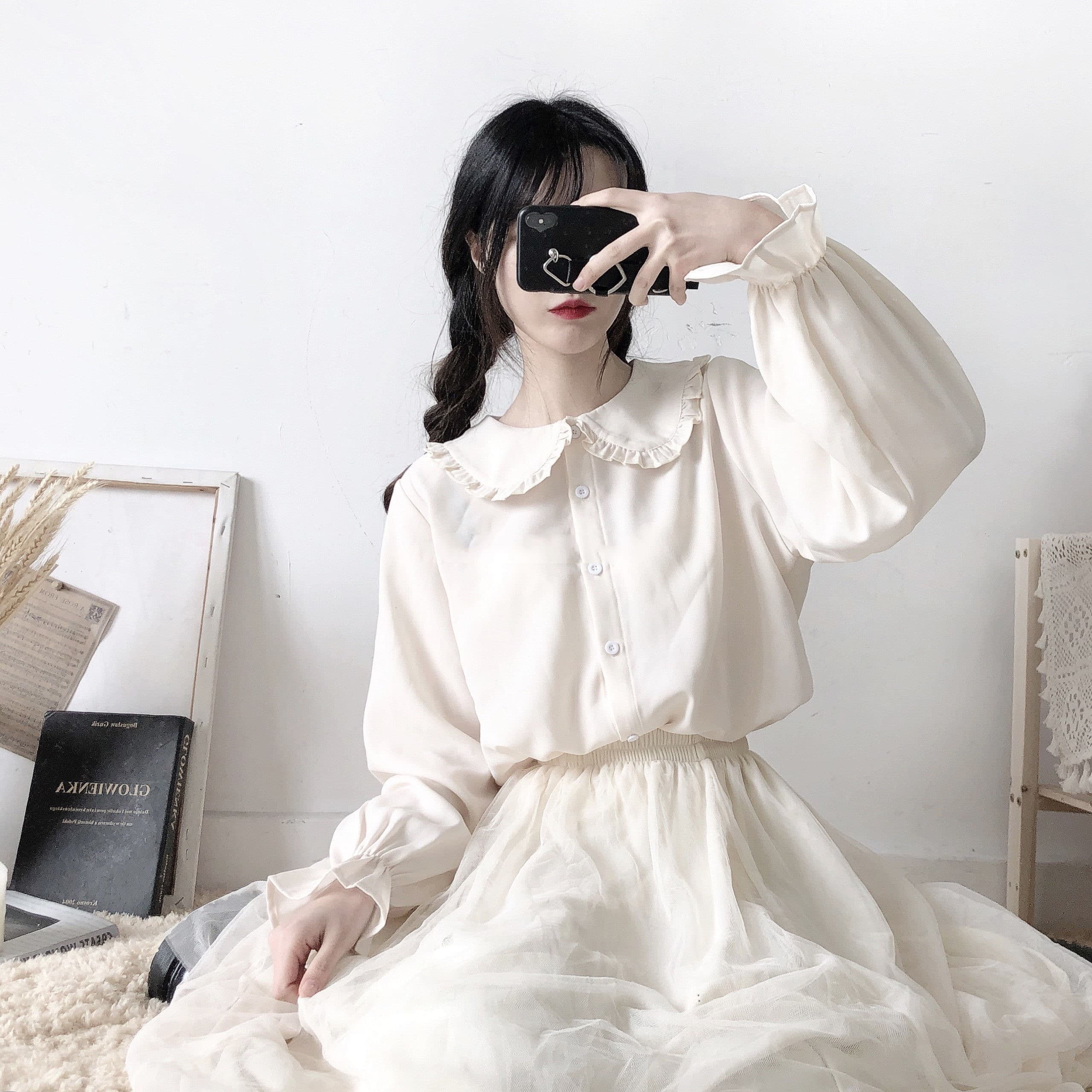 【甘ロリータ】シフォンシャツロリータ