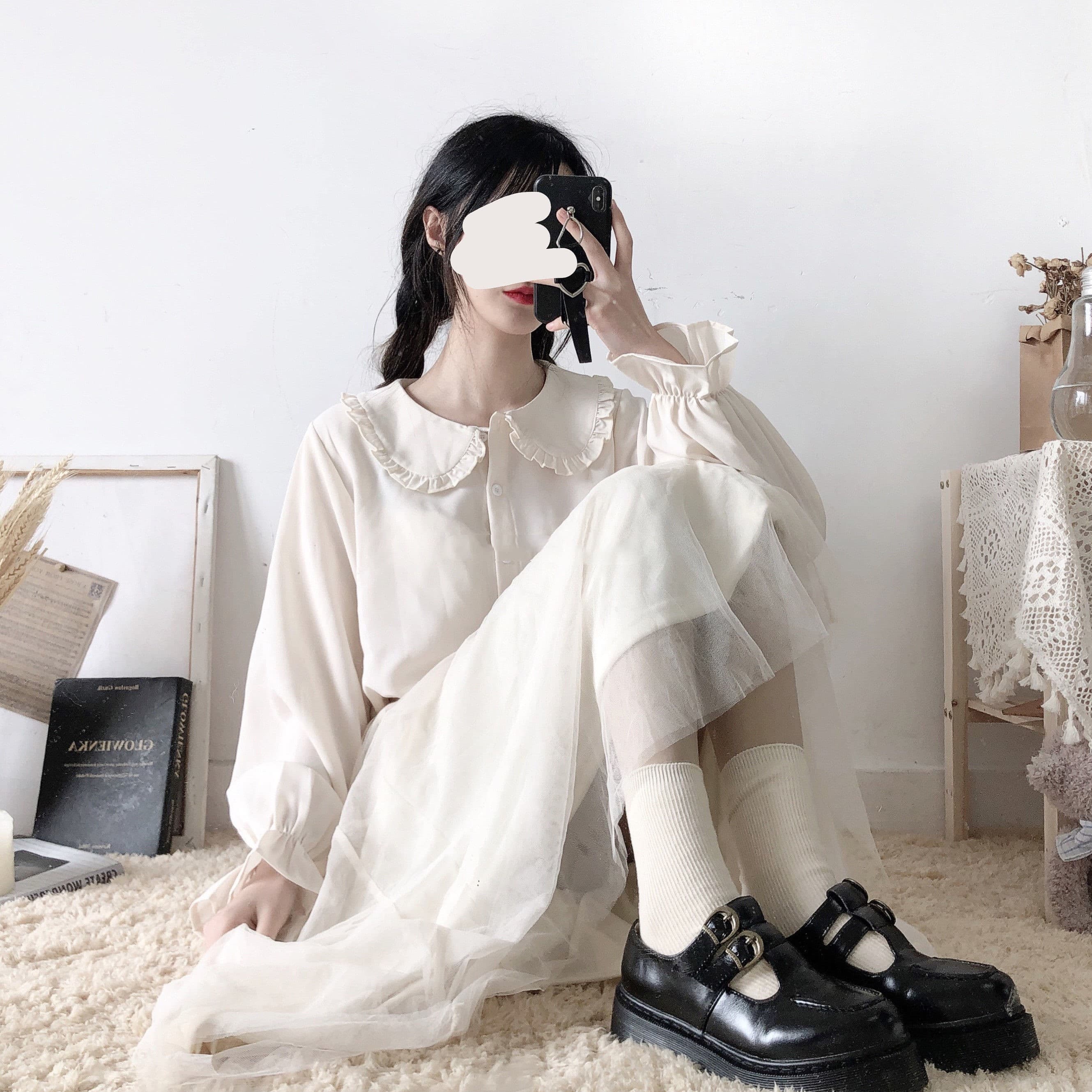 【甘ロリータ】シフォンシャツロリータ