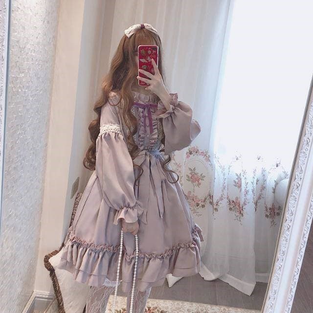ロリータファッション 【クラシカルロリータ】デイリーソフトガールジャパニーズロリータ