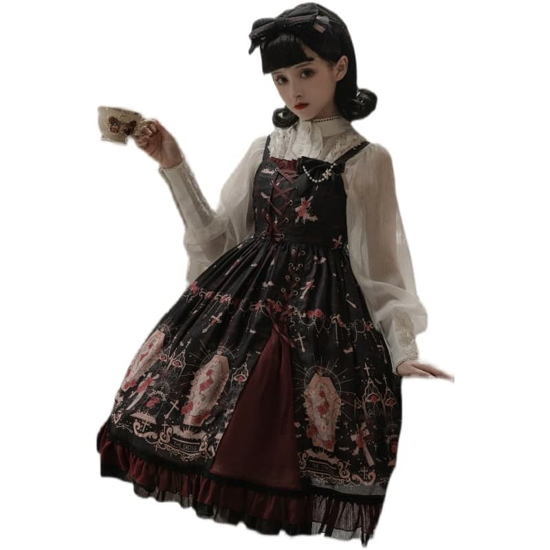 【甘ロリータ】ローズクロスワンピース