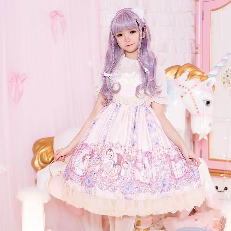 ロリータファッション【甘ロリータ】エンジェルロリータドレス