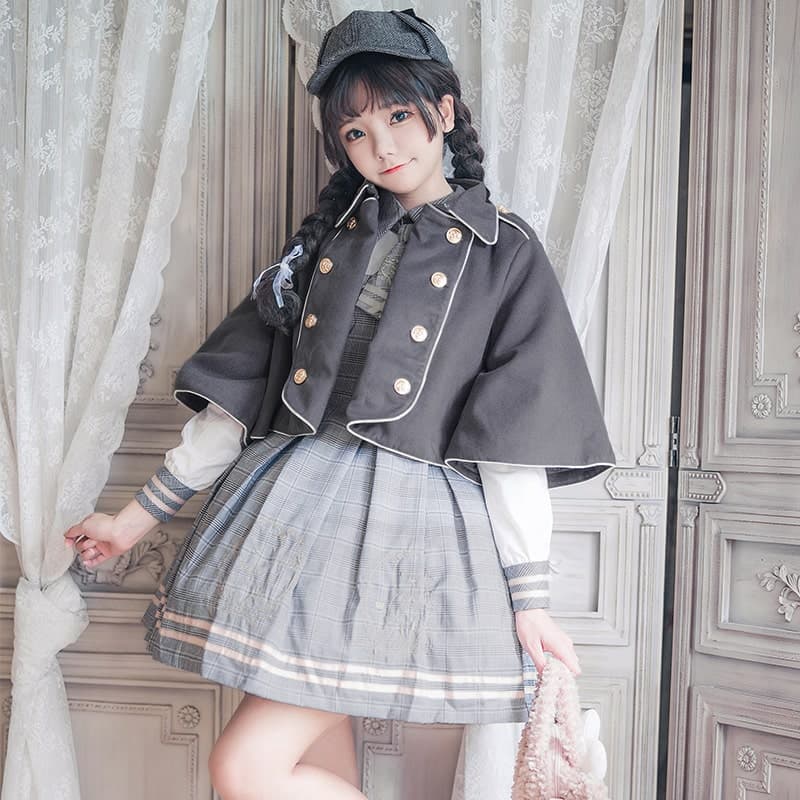 ロリータファッション 【クラシカルロリータ】英国少女風ミニワンピース