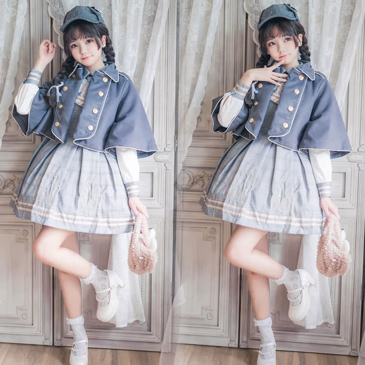 ロリータファッション 【クラシカルロリータ】英国少女風ミニワンピース