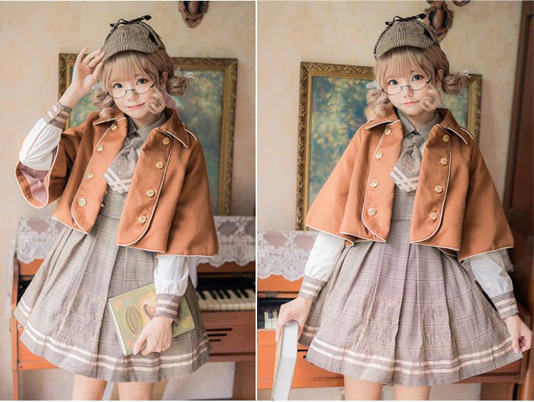 ロリータファッション 【クラシカルロリータ】英国少女風ミニワンピース