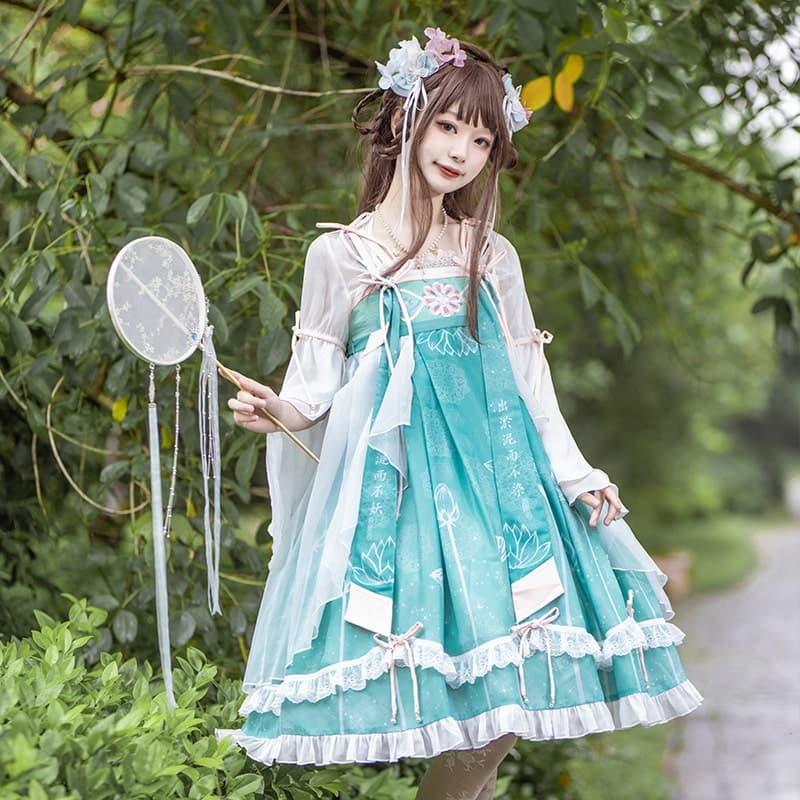 【中華ロリータ】蓮の妖精中国風ドレス