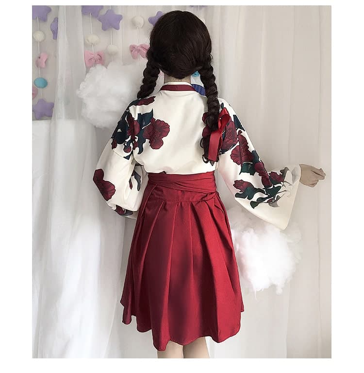 ロリータファッション【和風ロリータ】着物風ミニスカートワンピース