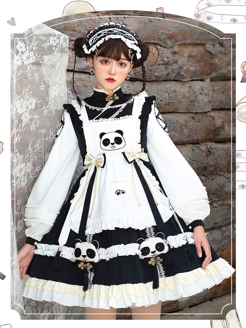 【中華ロリータ】パンダフリルワンピース