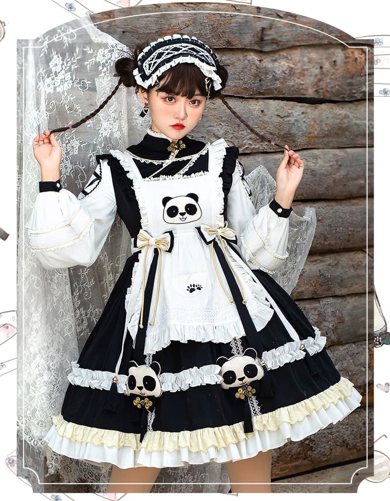 【中華ロリータ】パンダフリルワンピース