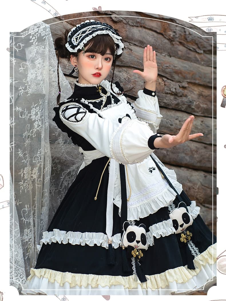 【中華ロリータ】パンダフリルワンピース