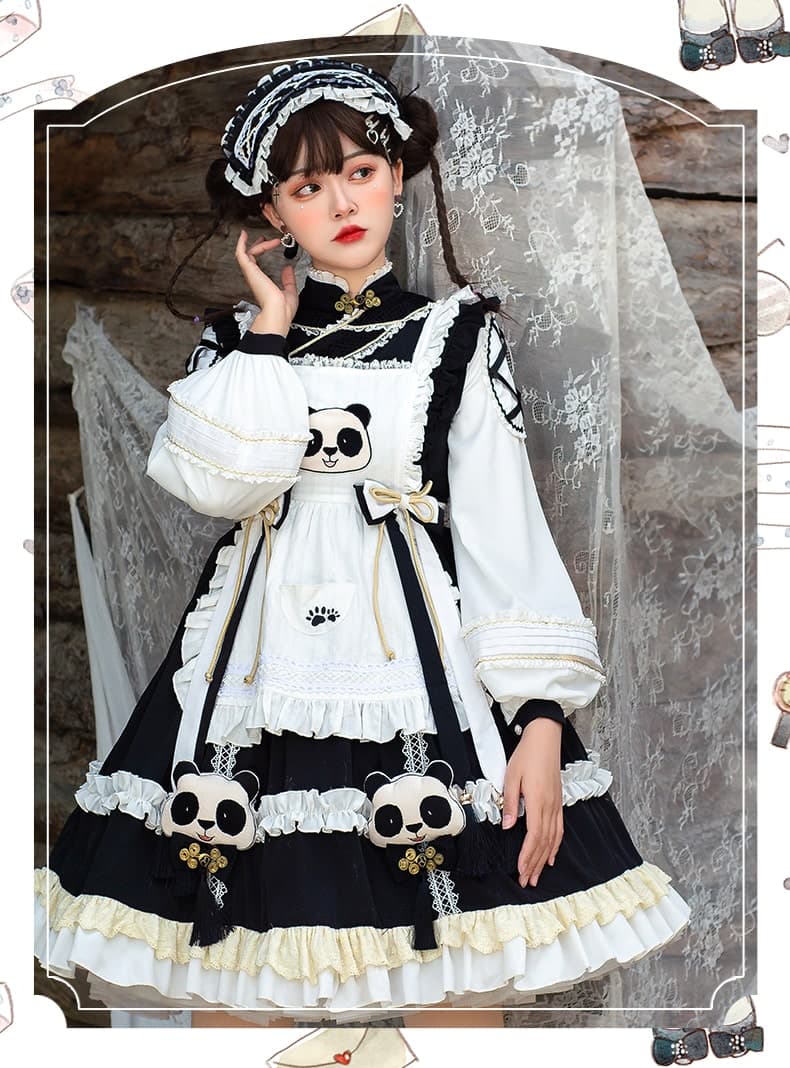 【中華ロリータ】パンダフリルワンピース