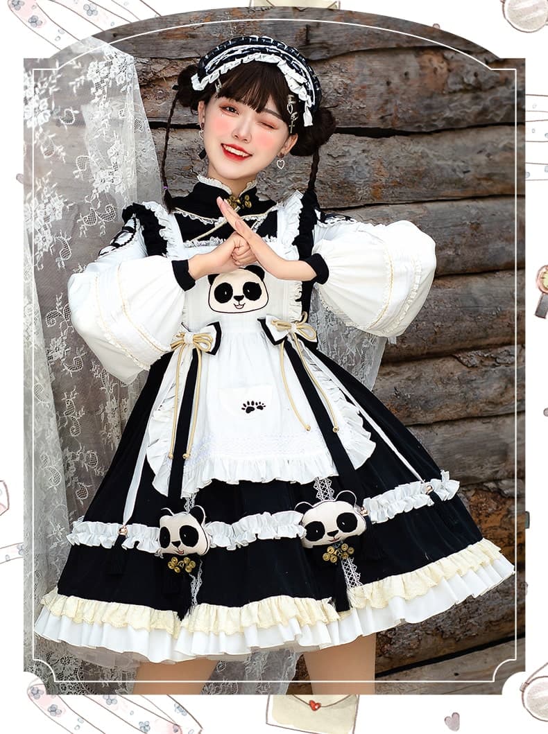 【中華ロリータ】パンダフリルワンピース