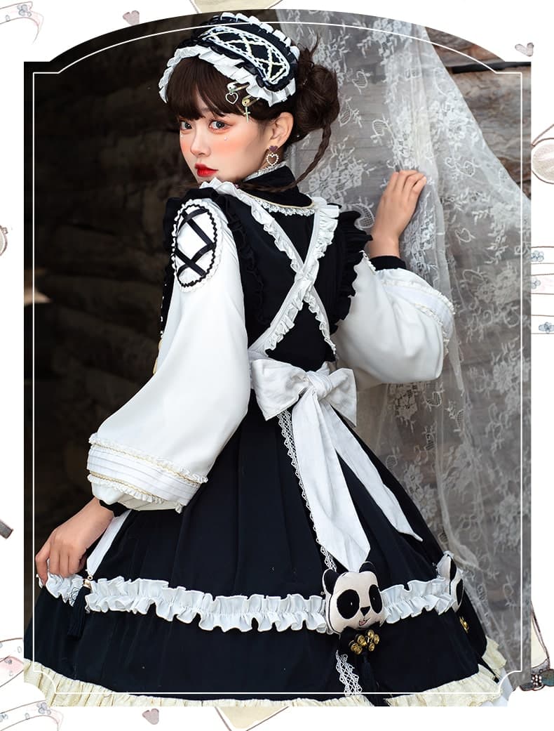 【中華ロリータ】パンダフリルワンピース