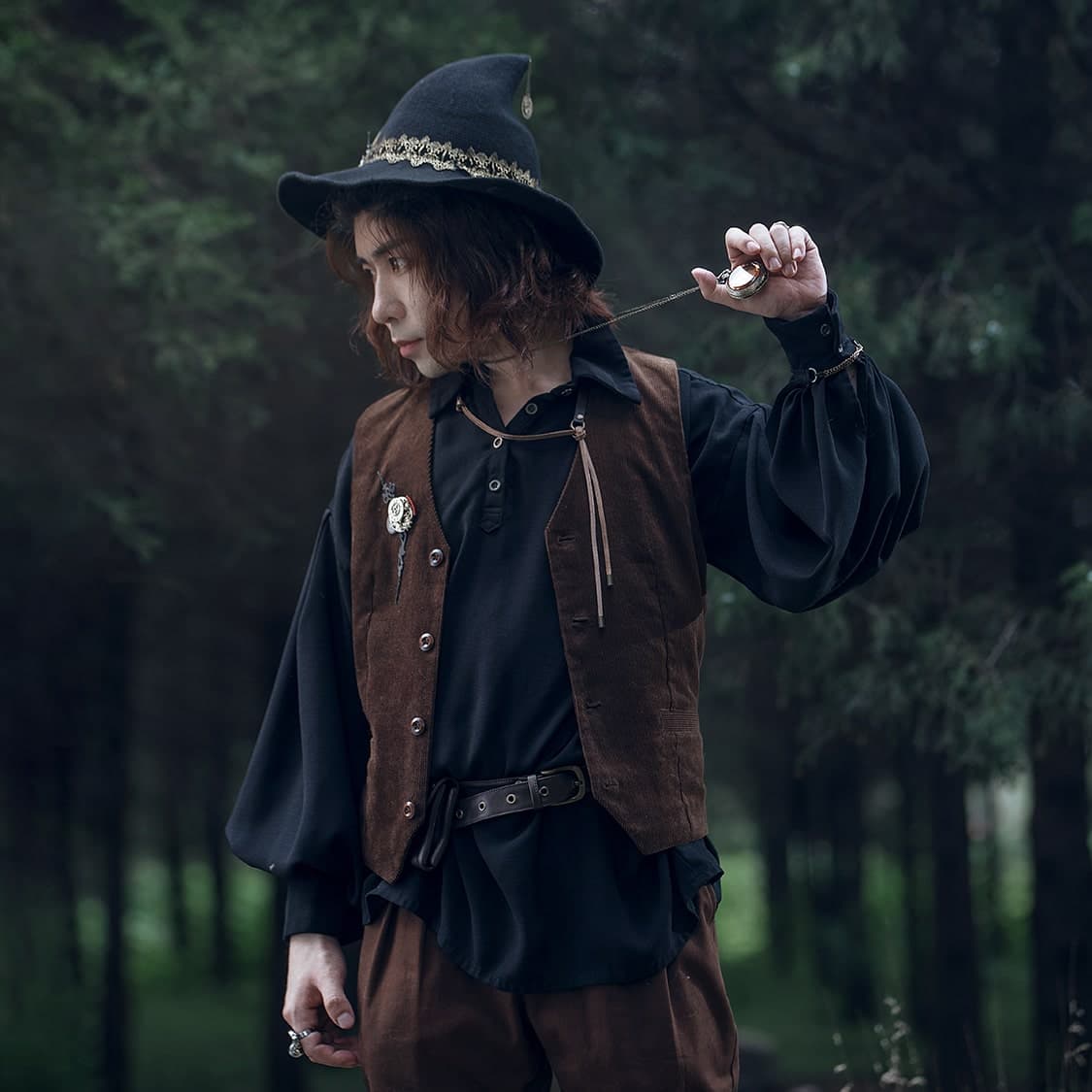 ロリータファッション【スチームパンク】ユニセックス長袖シャツレトロパイレーツスタイル