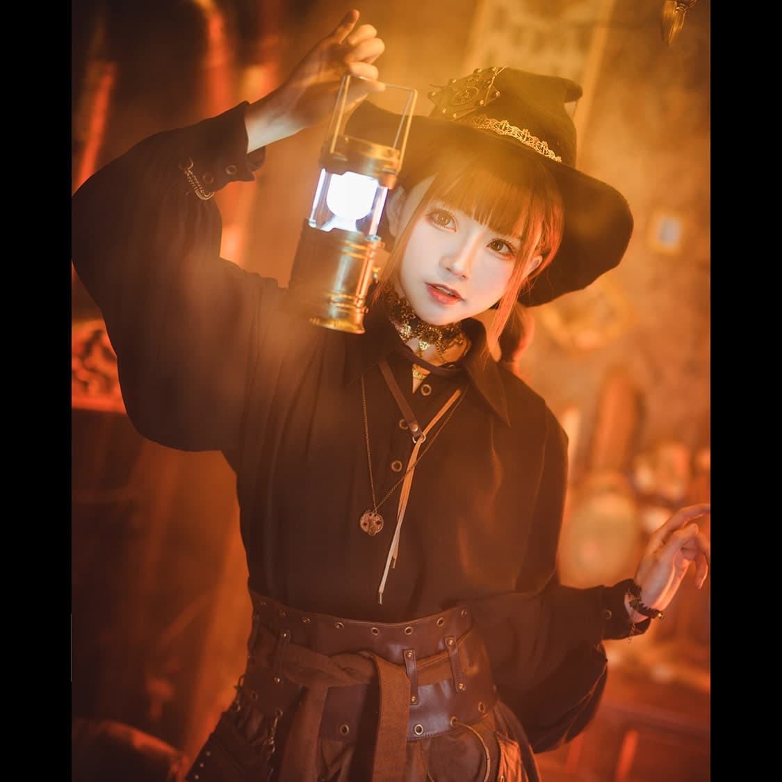 ロリータファッション【スチームパンク】ユニセックス長袖シャツレトロパイレーツスタイル