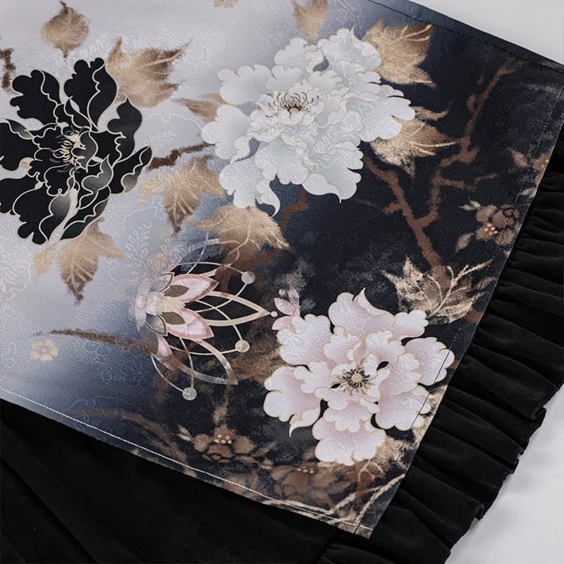 ロリータファッション【和風ロリータ】スリーブフィッシュテールスカートドレス