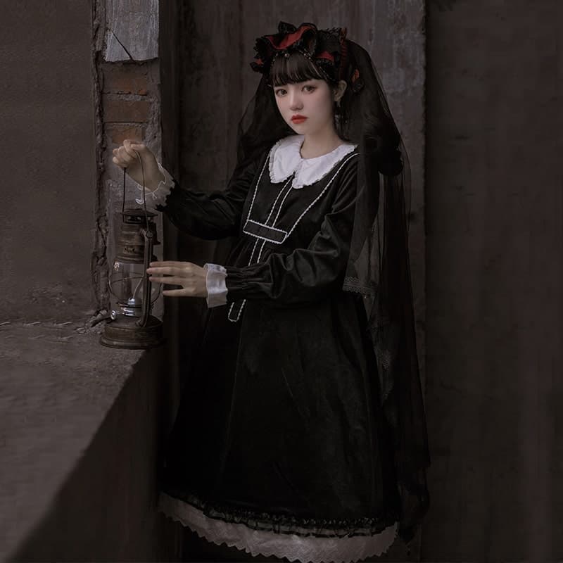 ロリータファッション【ゴスロリ】ゴシック風スモールスカートロリータドレス