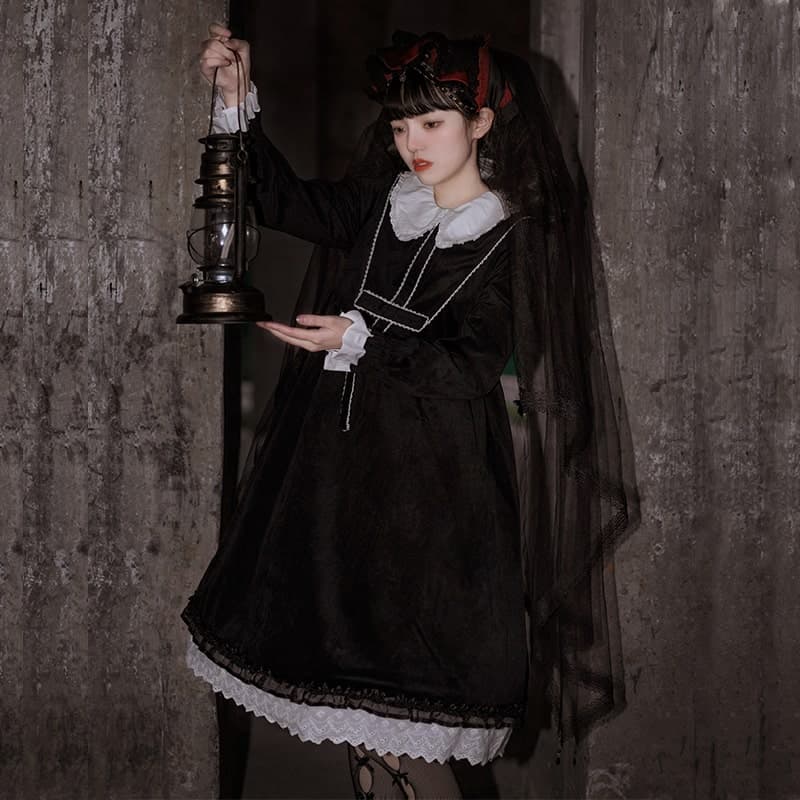ロリータファッション【ゴスロリ】ゴシック風スモールスカートロリータドレス