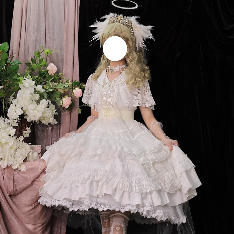 薄いショールの花びらロースカートドレス