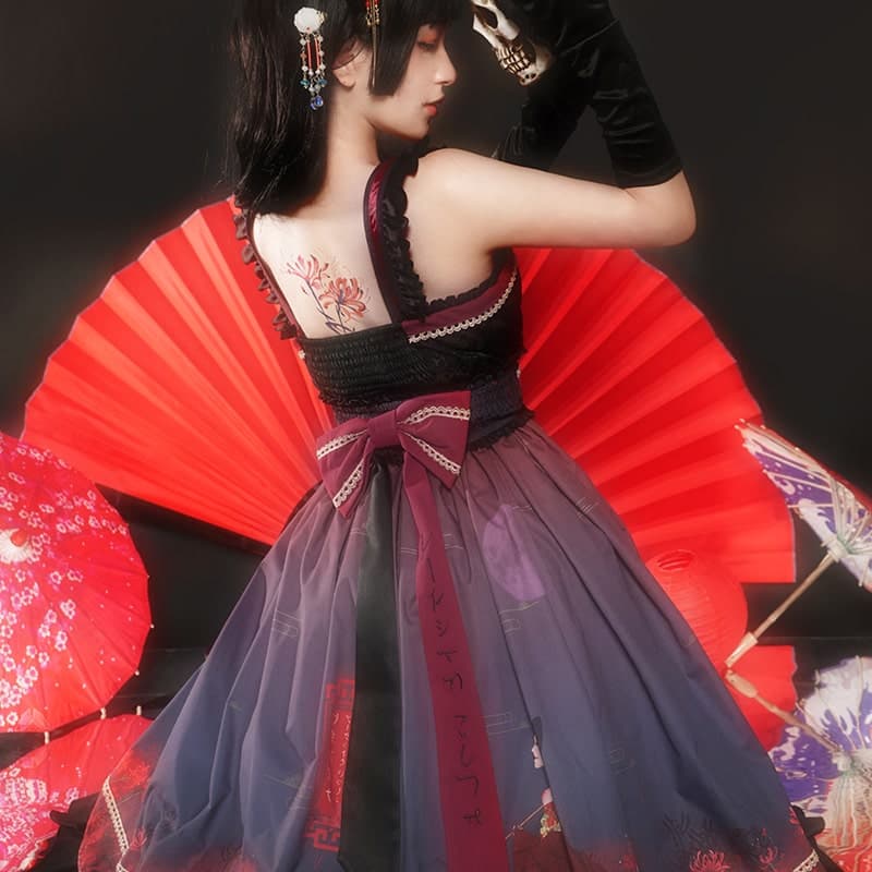 ロリータファッション【和風ロリータ】大正花魁風和風ロリータドレス