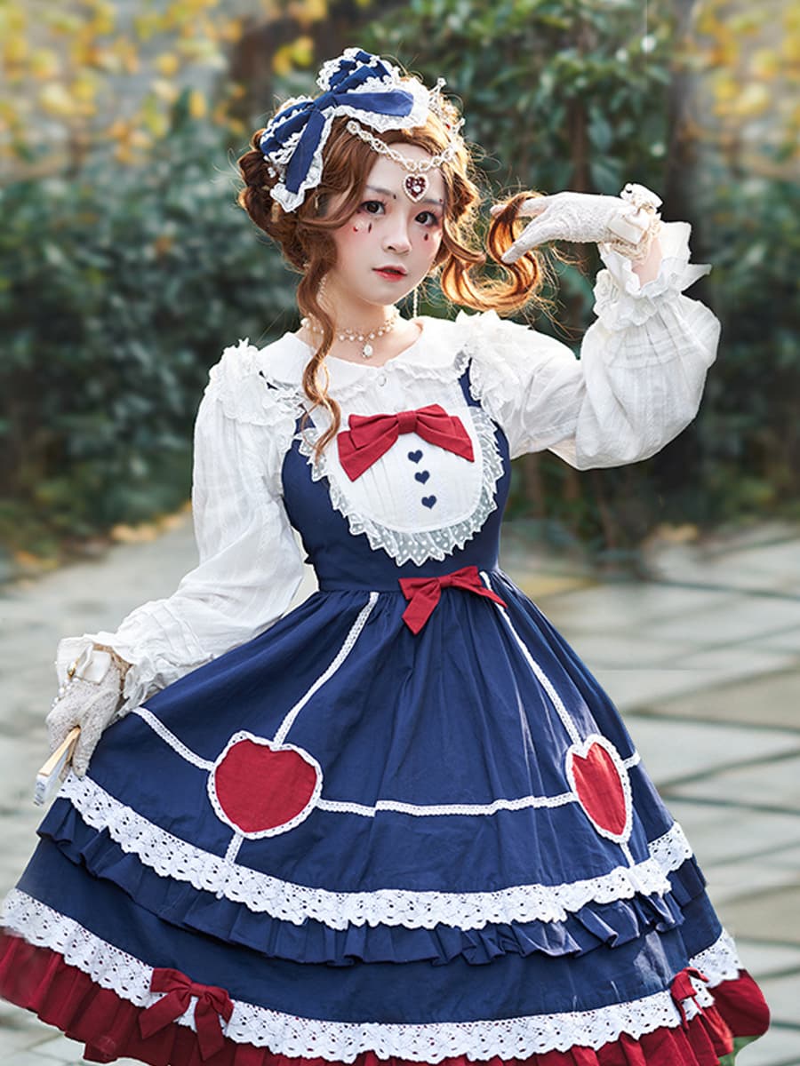 ロリータファッション【ゴスロリ】メイド風ラブリーワンピース