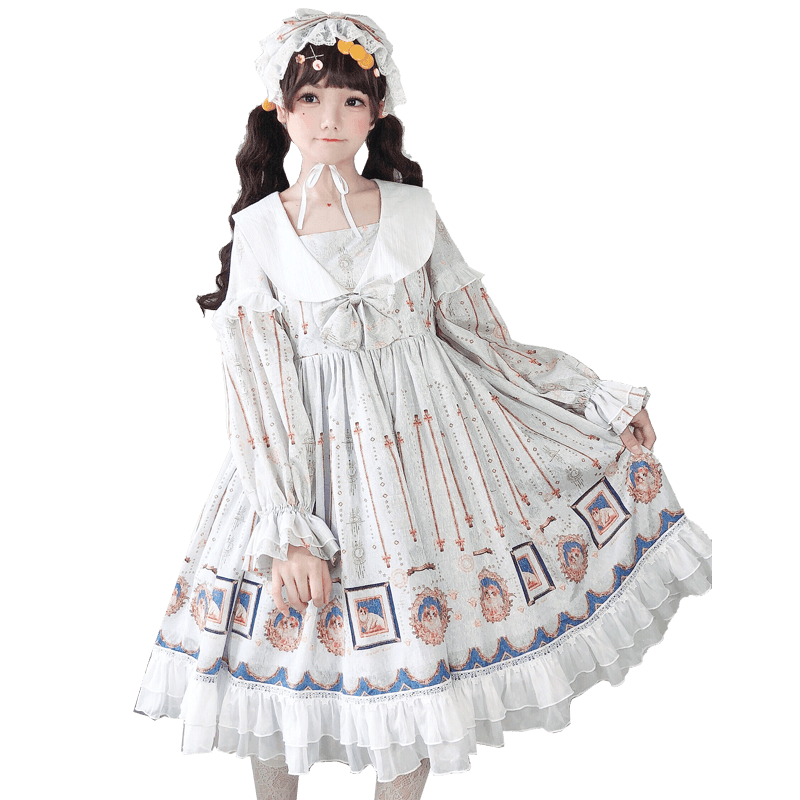 【甘ロリータ】お嬢様風襟付きワンピース