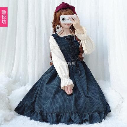 チェック編み込みワンピース